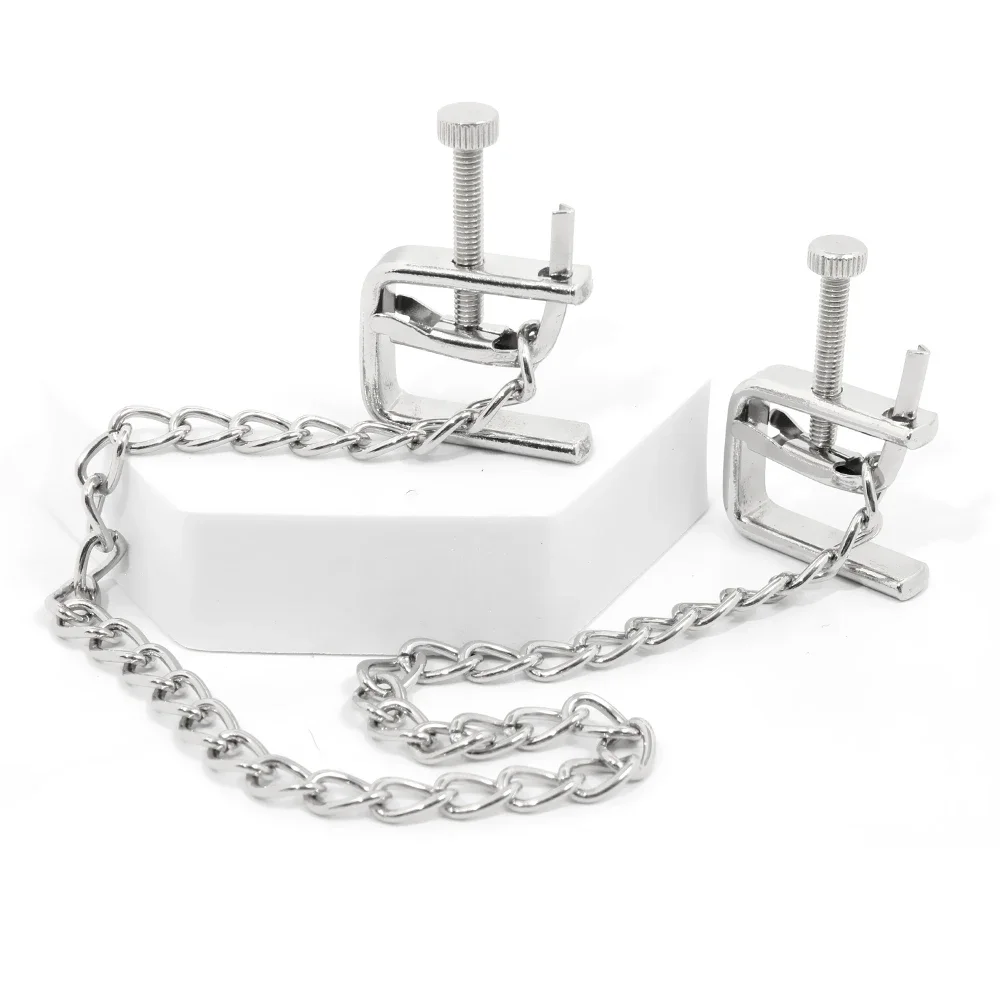 قابل للتعديل سلسلة معدنية الحلمة المشابك BDSM المتطرفة الوثن الرقيق الحلمة كليب السلع الجنسية للكبار ألعاب الجنس أدوات المنتجات المثيرة #6