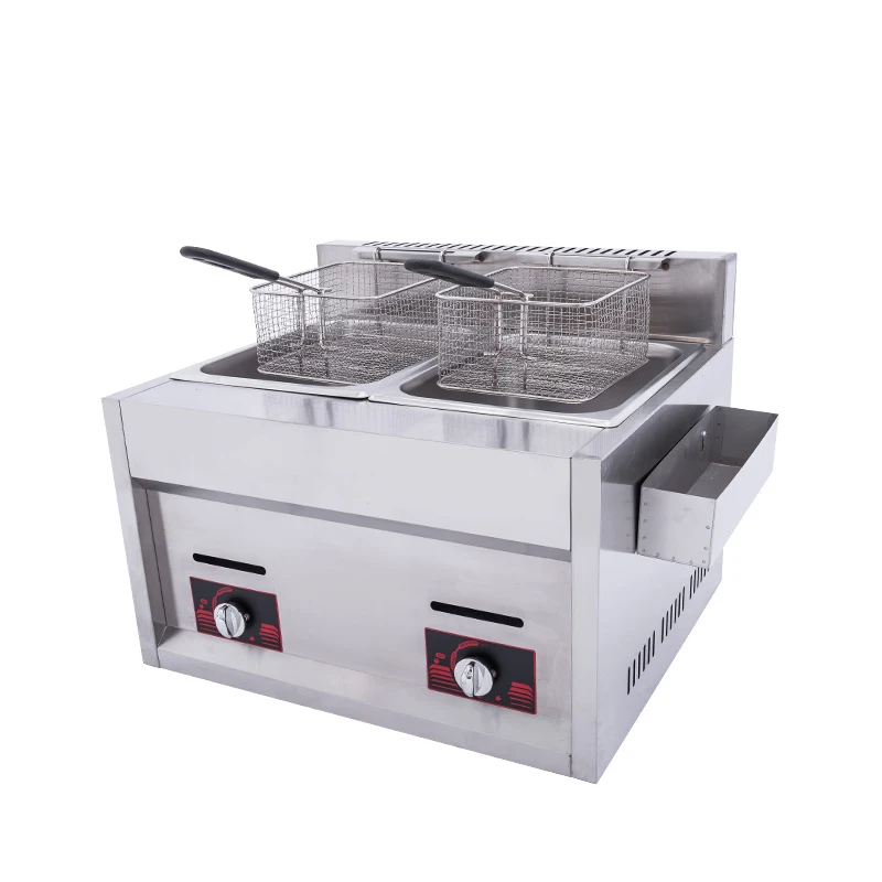 Factory Direct 2026 6L+6L Garri Frymaster Gas Friteuse Pro Commerciale Profonde Professionnelle Encastrable Heissluft Poulet Fri