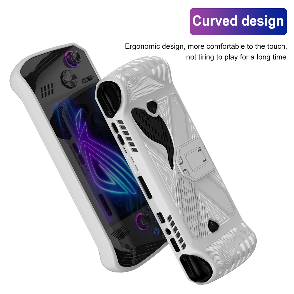 

Защитный чехол для игровой консоли ASUS ROG ALLY X с кронштейном, мягкий защитный чехол из ТПУ, противоударный, устойчивый к падениям, нескользящий чехол из ТПУ