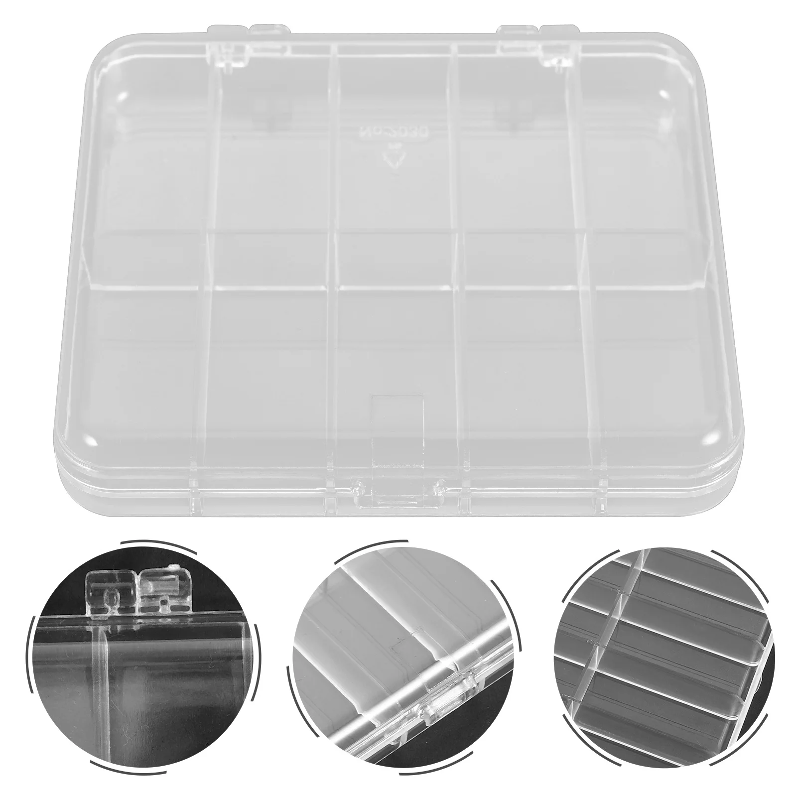 

2Pcs 8-Compartment Transparent Tool Organizers Screw Beads Storage Container Multifunctional Desktop Case Tool Storage Box