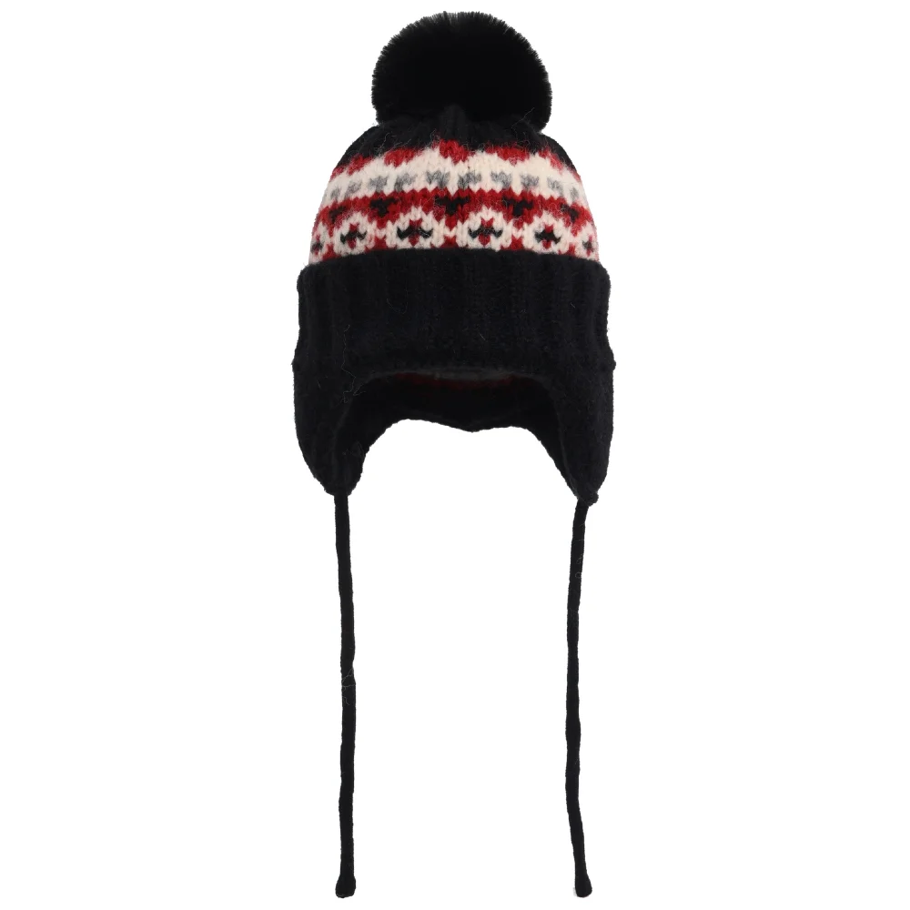 Nuovo stile moda cappelli a cuffia inverno caldo pompon berretto Dandy berretti per le donne modello a losanga inverno lavorato a maglia cappelli ragazza regalo