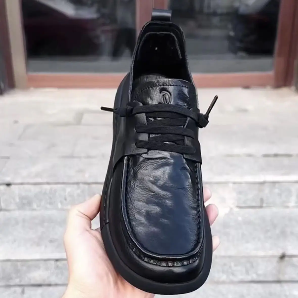 

Men's Leather Shoes Spring Business Casual Leather Shoes New Trend Versatile Thick Soled Anti Slip British Style Shoes