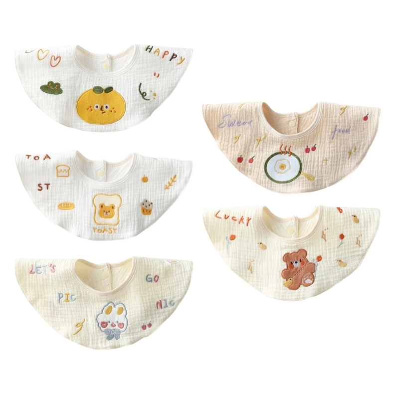 Cotton Baby Bibs 360​ Rotate Soft Baby Bibs Drooling Bibs for Girls & Boys Gift D5QF