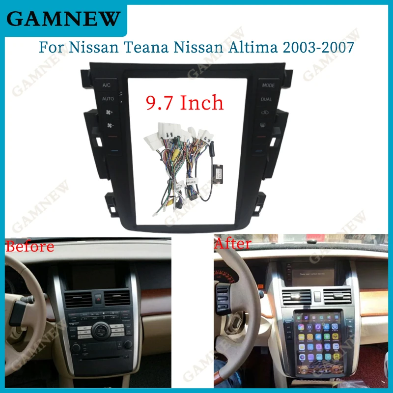 9.7 Inch Car Frame Fascia Adapter Canbus Box Decoder For Nissan Teana Altima 2003-2007 Cefiro Android Radio Dash Panel Kit