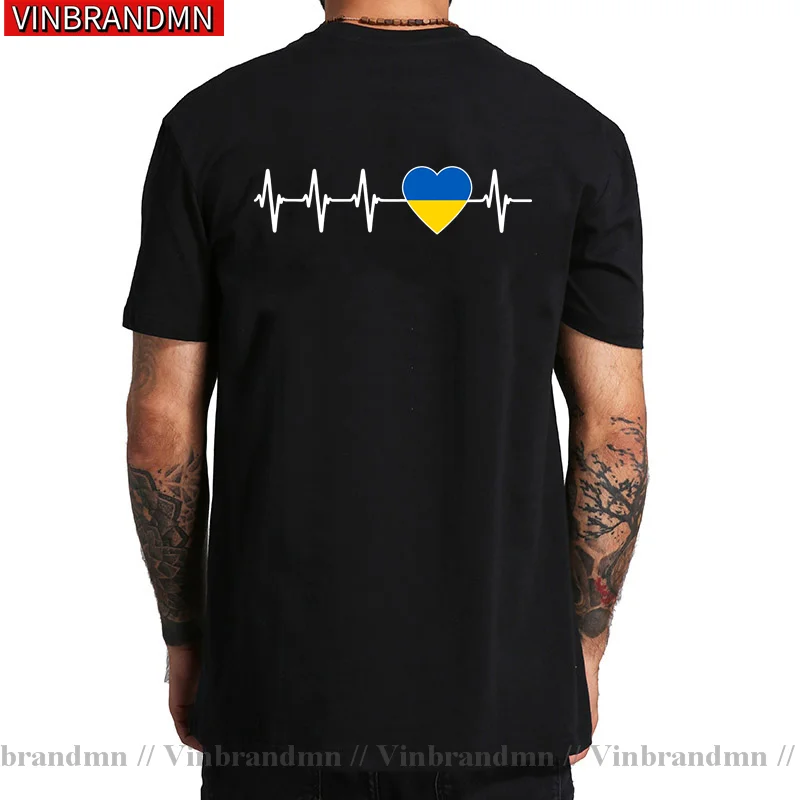 Ukrainian Heartbeat Tshirt I Love Ukraine Country Flag Heart Family T-Shirt Country Sporting UKR Ukrayina T shirts Camisa hombre