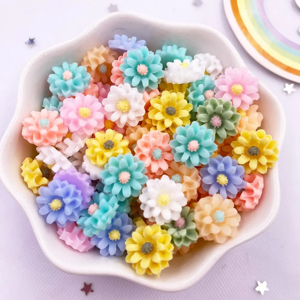 

Весенний цвет подсолнуха, 50 шт., 12 мм, смола, 3D красочные цветы, фигурки с плоской задней частью, скрапбукинг, сделай сам, обруч для волос, аксессуары, декор, поделки