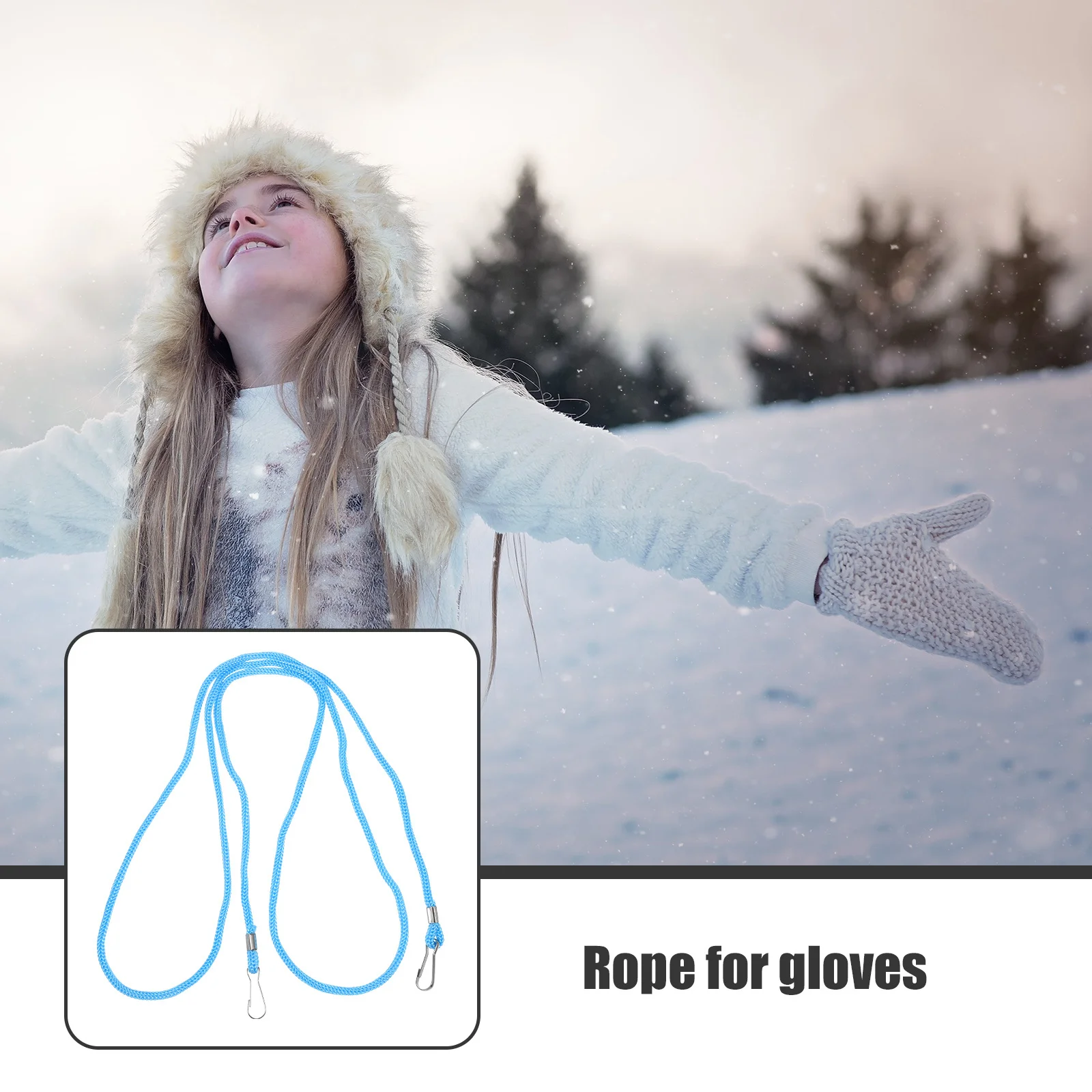 

Ski Mitten Rope Sturdy Nonslip Portable Glove Strap Anti-Lost Holder For Winter Gloves Shawl Outdoor Snow Sports