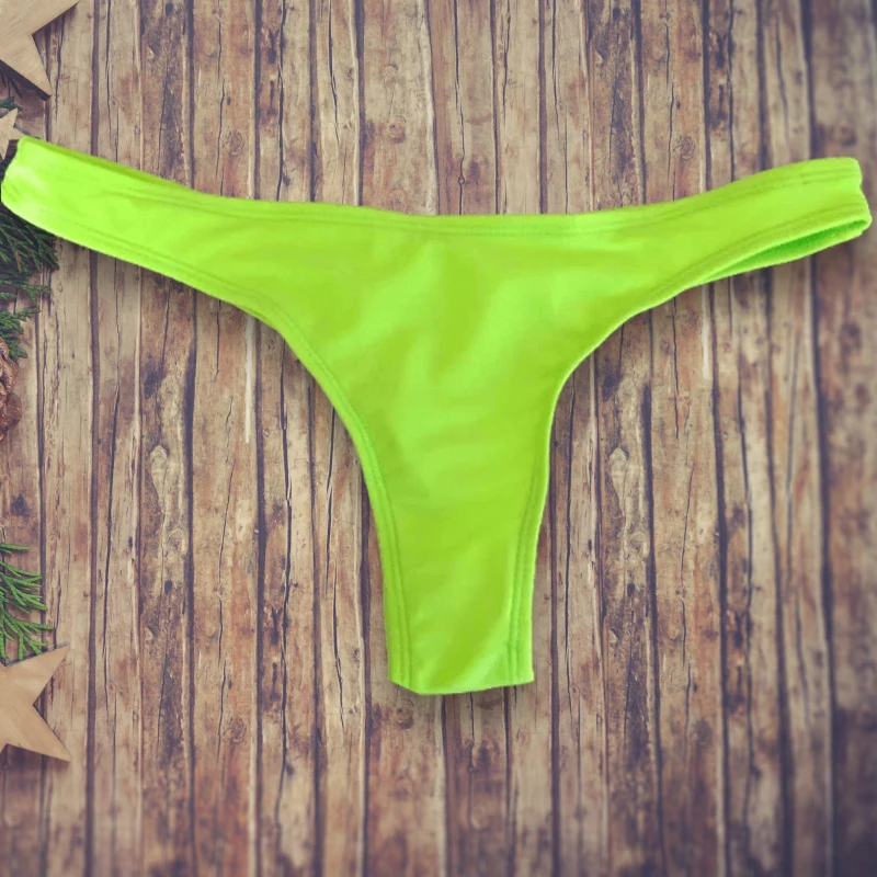 2022 Hete Verkoop Nieuwe Mode Dames String Zwembroek Meerdere Kleuren Effen Kleur Geplooide String Badmode Vrouwen Bikini Zwembroek