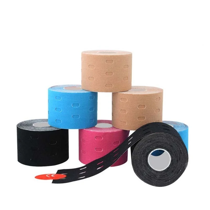 1 Stücke 500 cm X 5 cm Kinesiologie Muskeln Sportpflege Elastische Physio Roll Punch Therapeutisches Klebeband Knieschutz