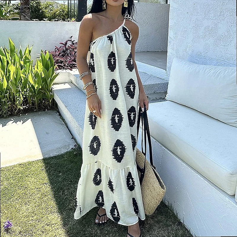 Cross strap dress summer dress for women 2025 elegant sleeveless beach dress floral print dresses
