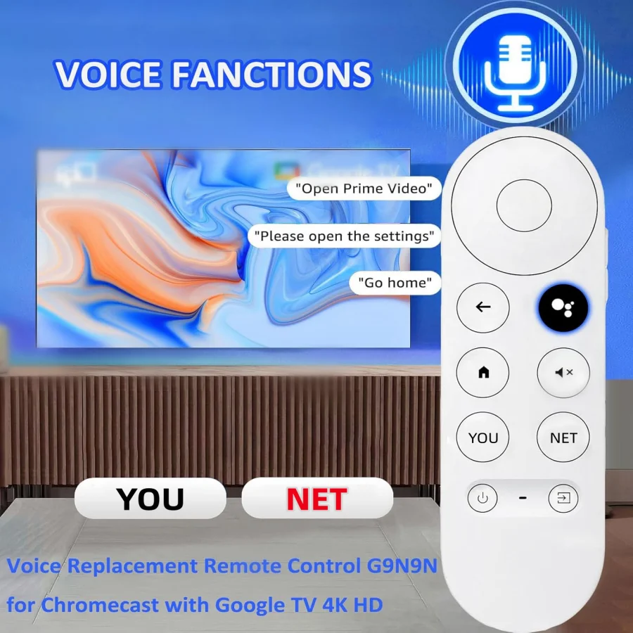 (العن بعد فقط) جهاز التحكم عن بعد الصوتي البديل G9N9N لمشغل الوسائط البث الثلجي Google Chromecast 4k