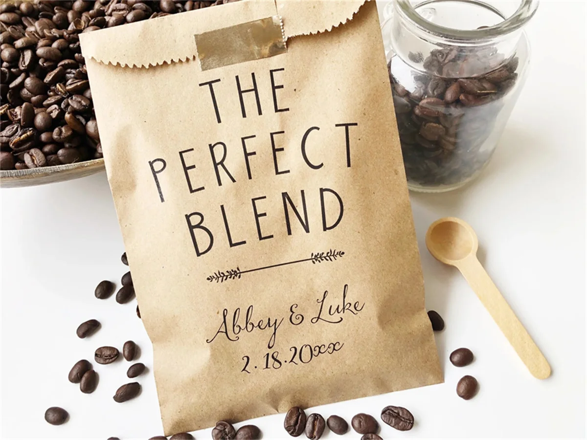 

50 The Perfect Blend Coffee Wedding Favor Bags, Bridal Shower Favors, Coffee Favor Bags, Coffee Bar Bags, Personalized Wedding