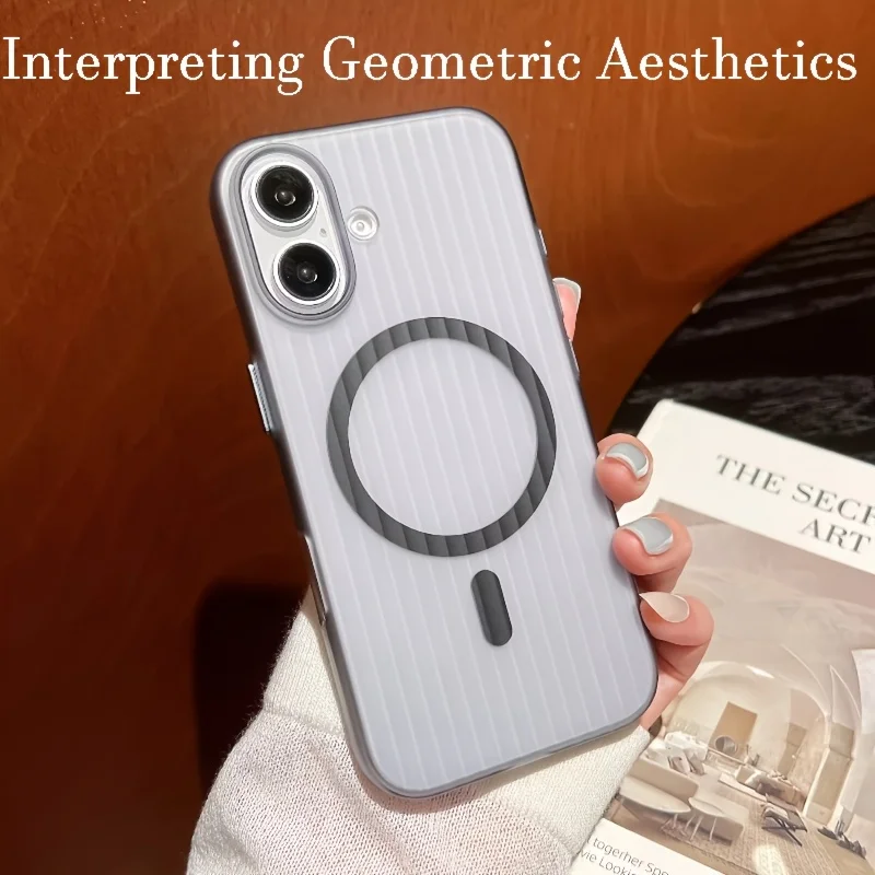 PC Magnetic Suction King، مناسب لحافظة الهاتف المحمول iPhone 17promax Design، خطوط ناعمة، نمط مريح