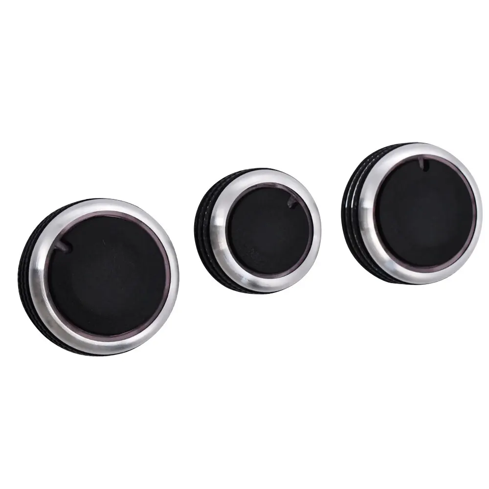 3Pcs For VW POLO 2002-2013 2014 MK4 MK5 9N 9N3 6R Aluminum Alloy AC Knob Car AC Heat Control Switch Button Knobs Accessories