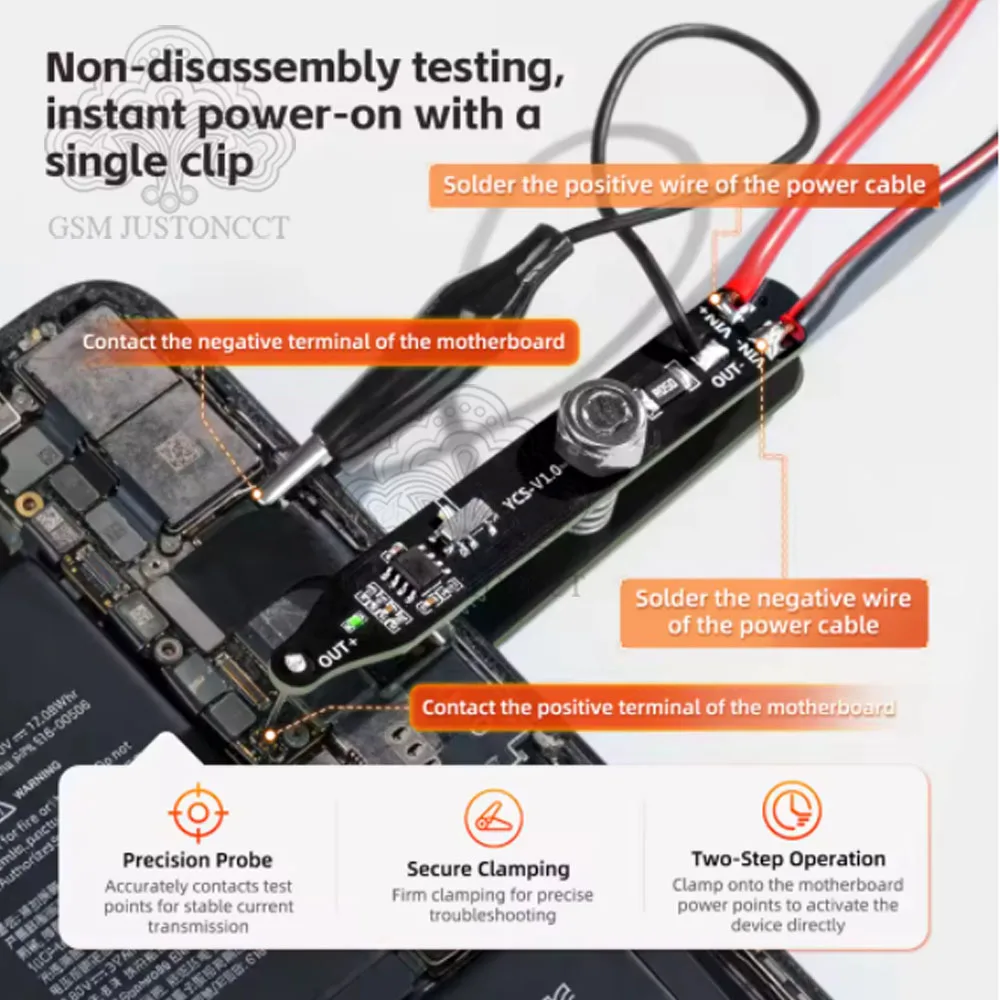 YCS Universal Power Clip Motherboard Power Supply Test Clip For Phone Android Tablet Mainboard Boot Fault Diagnosis Repair Tools