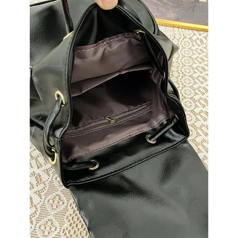 Retro Soft Leather Dual oulder Bag Women's New Faion Mommy  Bapa Trendy Versatile Lightweight Commuting Travel Bo...