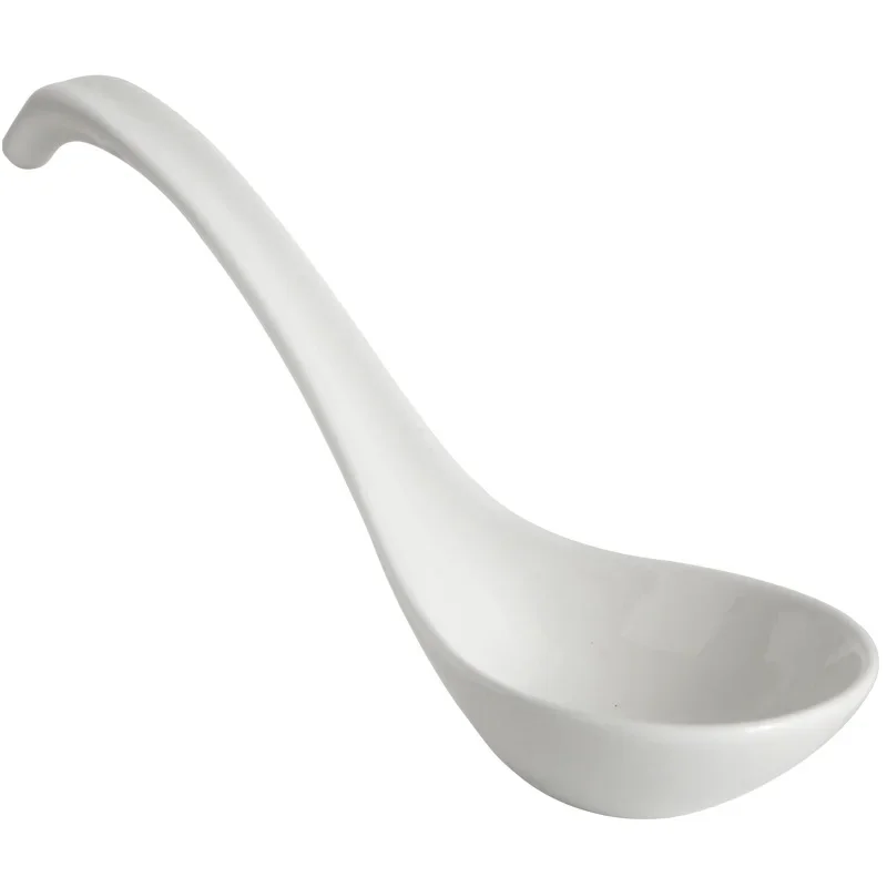 

Bone China, Big Ceramic Round for Mashed Potatoes, Seving, Cooking Soup Ladle Spoons, Long Spoon ,