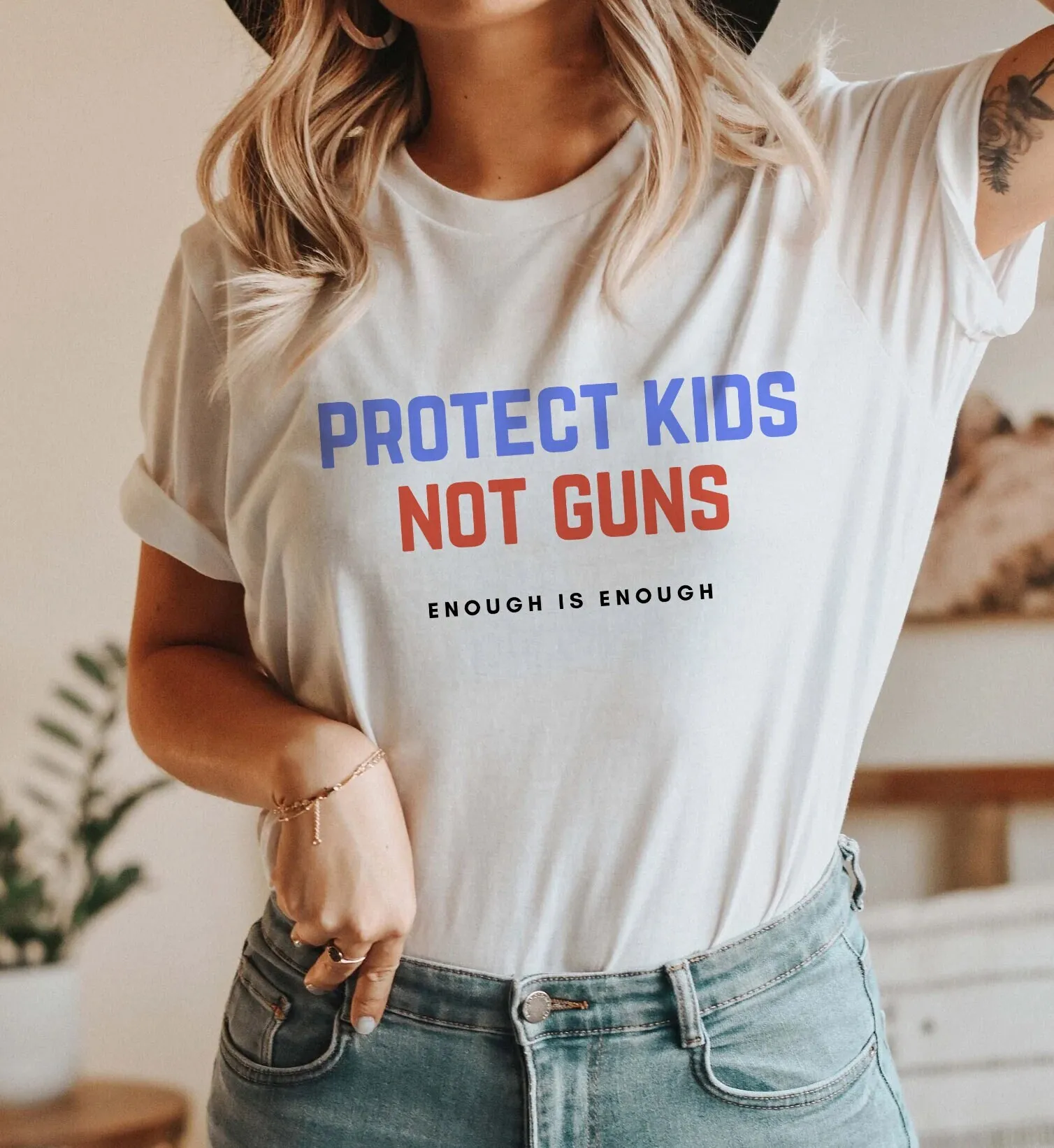 Protect Kids Not Guns Enough is Gun Control Now T Shirt End Violence Reform Anti Protest School Walkout