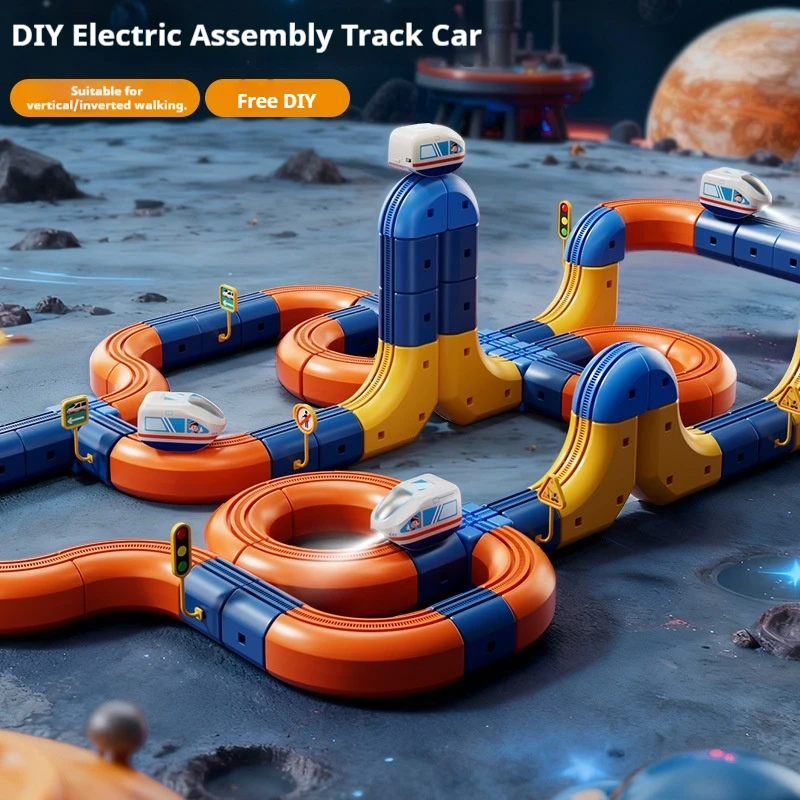 Nowy Magnetyczny Elektryczny Pociąg Szybki Magiczny Pociąg Klocki Magnetyczne DIY Zabawka do Składania Niespodzianki dla Dzieci na Prezenty Świąteczne