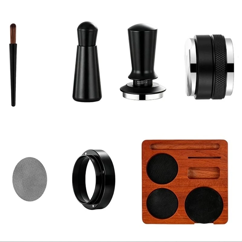 COFA-Espresso Accessories Kit Including Coffee Distributor Dual Head, Tamping Station, Stirrer, Dosing Funnel, WDT Tool 58Mm