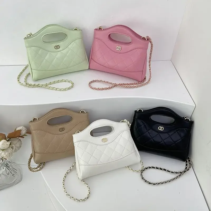 Xiaoxiangfeng Lingge-Bolso de mano con cadena para mujer, bandolera de un hombro, versátil y elegante, a la moda, novedad de 2024