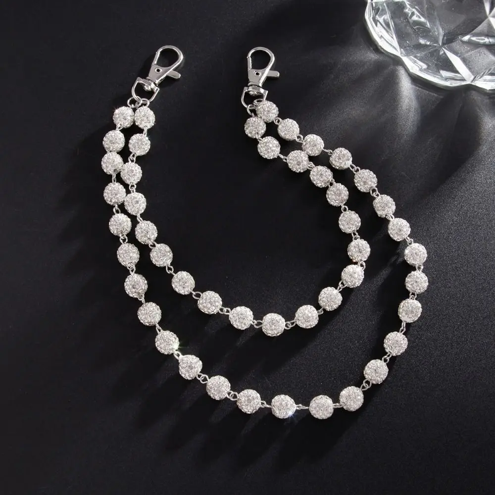 القوطي شرابة اللؤلؤ الخصر سلسلة سبائك الزنك القوطية شرابة الجينز سلسلة حقيبة سلسلة الخرز فاسق حزام سلسلة الإناث