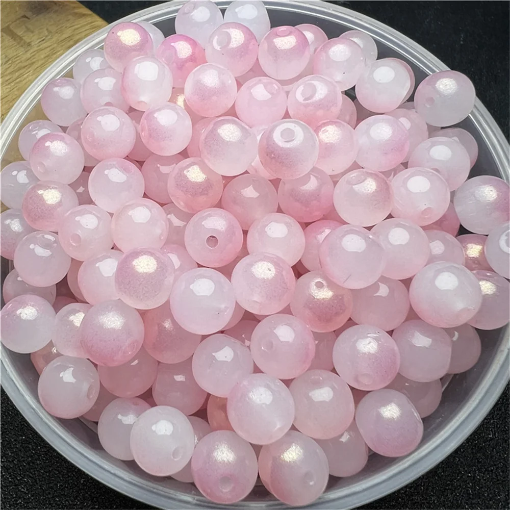 8mm Polychrome Glass Beads Straight Hole Multicolor Beads Diy Bracelet Bracelet Jewelry Handmade Beads Accessories Wholesale