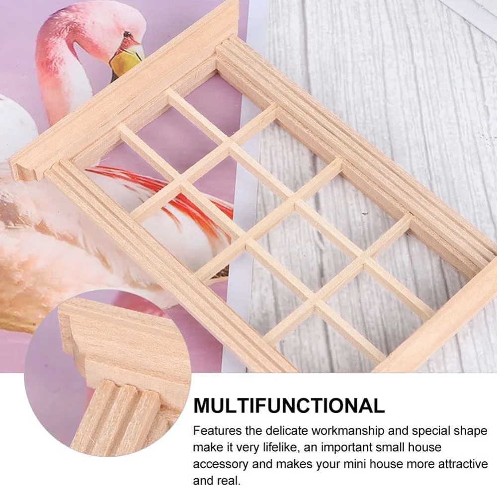 2Pcs Mini Furniture Doll House Miniature Window Frame Model Decoration Furniture Toy