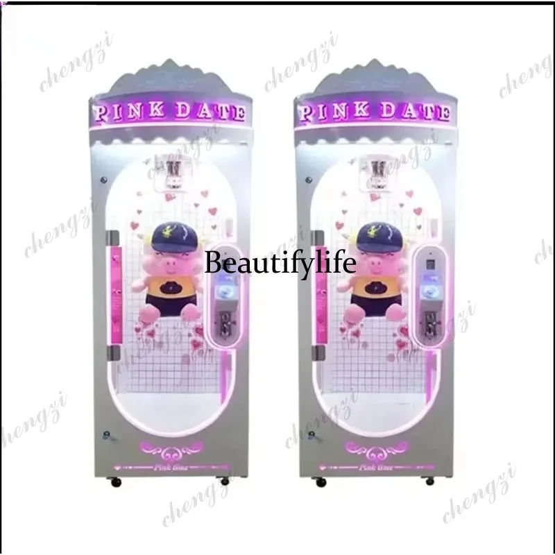 A81 Indoor Pink Date Doll Aluminum Rail Scissors Prize Vending Coin Operated Skill Arcade Game Machine