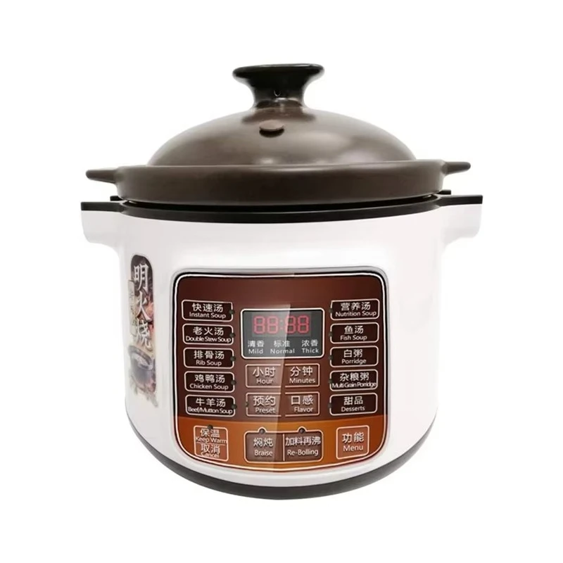 

Electric saucepan, 4L automatic soup maker ceramic inner pot 3~ 6 people healthy porcelain slow cooker