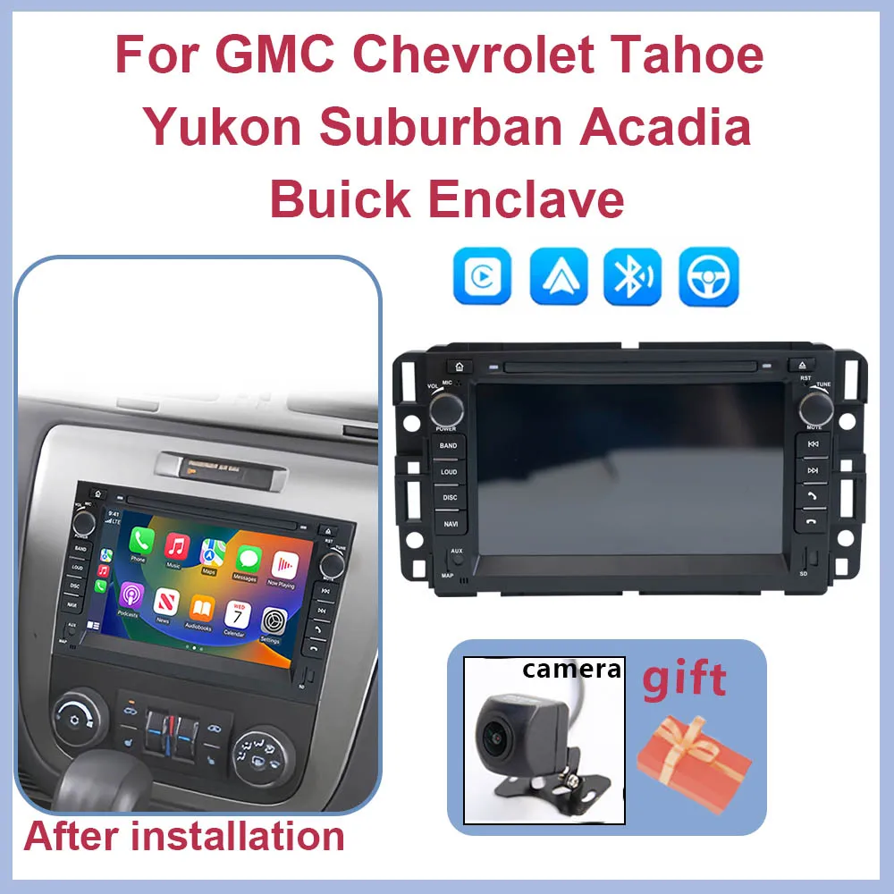 CHSTEK Android Radio de coche para GMC Yukon Chevrolet Chevy Acadia suburbana Sierra Tahoe Auto estéreo Carplay GPS Bluetooth unidad principal