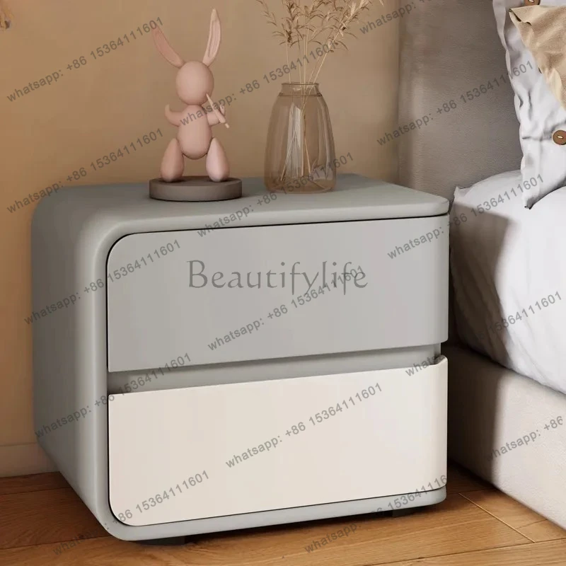 cream wind free installation bedside table simple modern storage create easy minimalist bedroom storage cabinet