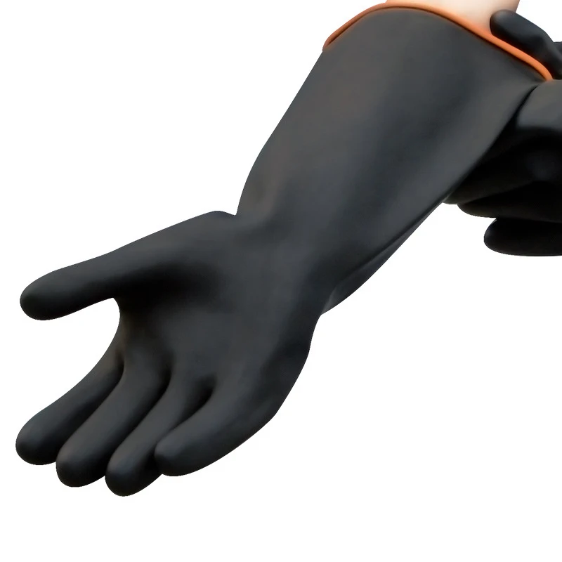 

Heavy Duty Rubber Gloves Chemical Muriatic Acid Resistant Natural Anti-skid Latex Gloves Protective Safety Work Industrial Glove