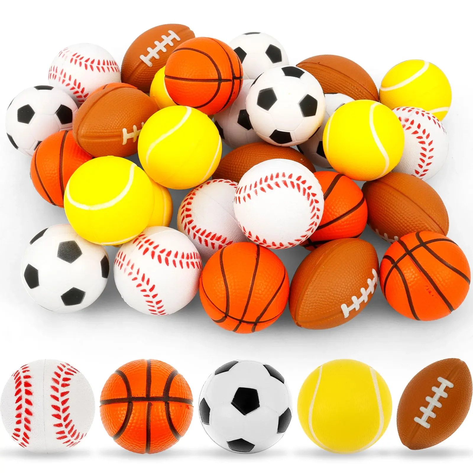 

Спортивные мячи для снятия стресса, мини-мячи для сжатия, игрушки для снятия стресса, футбол, баскетбол, футбол, бейсбол, теннис, спортивные товары для вечеринок по периметру