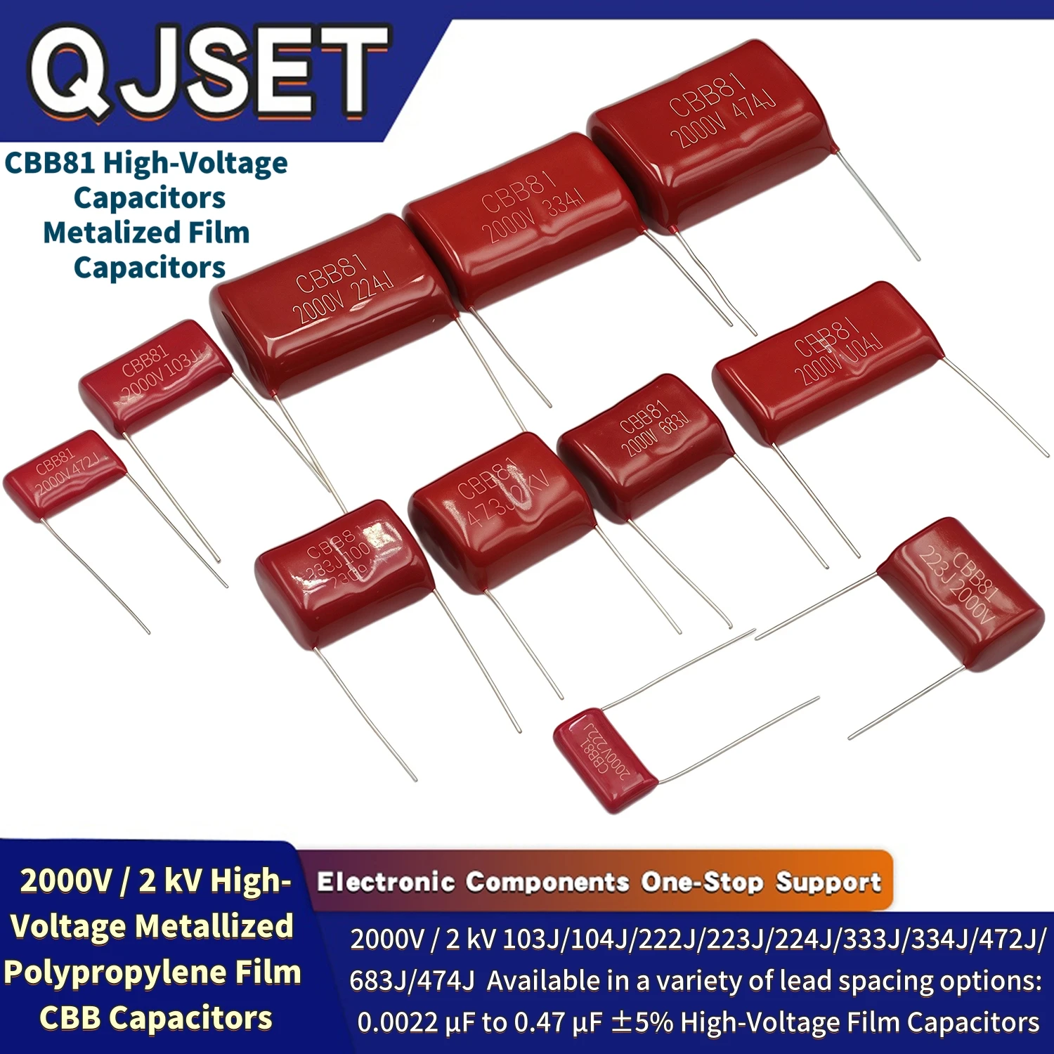 10Pcs CBB81 High-Voltage Electric Mosquito Swatter Mousetrap Capacitor 2 KV 2000V 223J 103 104 222 224 333 334 472 473 683 474J