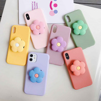 Cute Flower Phone Holder Case for Oneplus 12 11 Pro 10R 10T 9RT 8 7T 6T 5T One Plus Nord CE 2 Lite Stand TPU Soft Back Cover