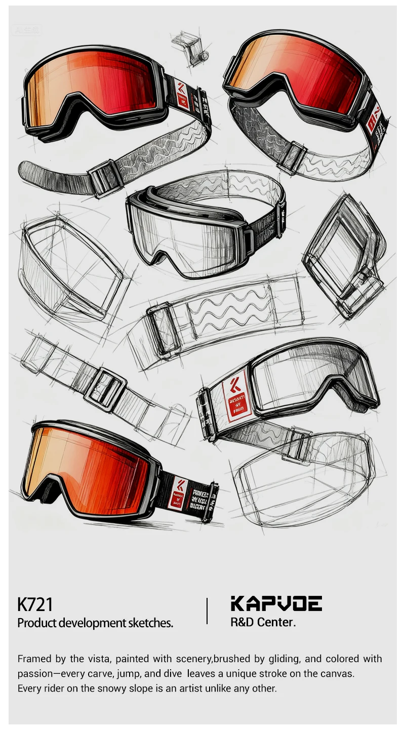 KAPVOE Antibeschlag-Skibrille, Skaten, Snowboard-Zubehör, Schneemobil, UV400, photochrome Outdoor-Wintersport, Fahrradbrille – Detail 28