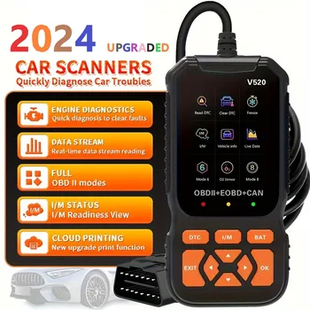 OBDII V520 Auto Diagnostic Tool OBDII/EOBD Code Reader Scanner Helps You Diagnose Your Cars for 12V Vehicles