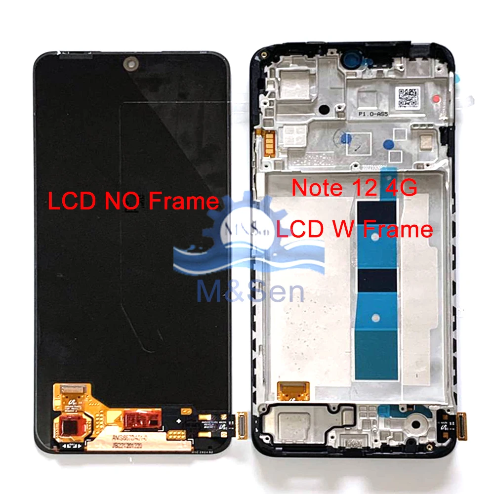 Original Amoled For Xiaomi Redmi Note 12 4G 5G LCD Display Screen Frame Touch Panel Digitizer For Redmi Note 12 Pro 12 Pro Plus