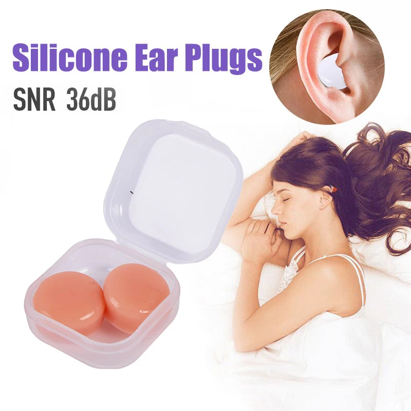 2pcs Silicone Ear Plug Reusable Silicone Wax Earplugs Swimming Moldable Earplugs Noise Reduction Cancelling Sleeping Protection
