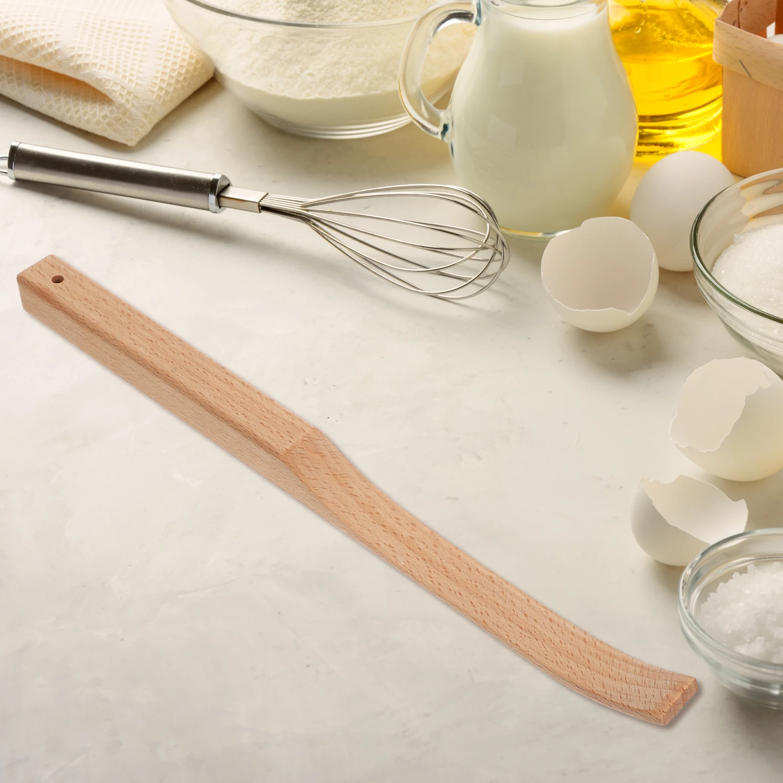 

Wood Dough Mixing Stick Bread Tools Sturdy Material Easy Clean Comfortable Grip Kitchen Utensils Blender Whisk Sourdough Maker