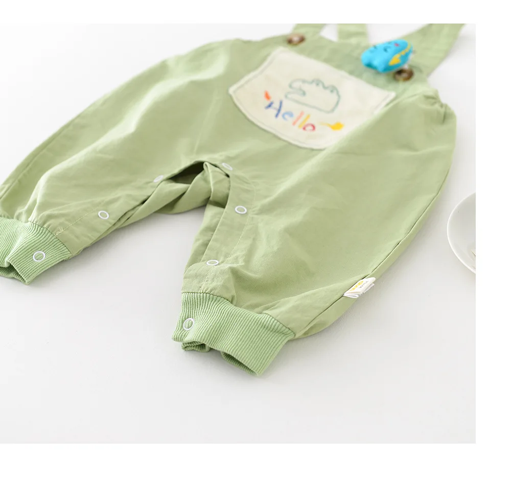 Baby Clothes Cartoon Strap Pant Spring 2023 Korean Cartoon Embroidered Boy's Suspenders Pant Small Fresh Jumpsuit