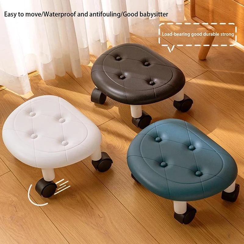 Portable Mini Wheels Stool Multifunctional Rolling Stool Heavy Duty Comfortable Pulley Wheel Min Chair With Seat 360 Rotating