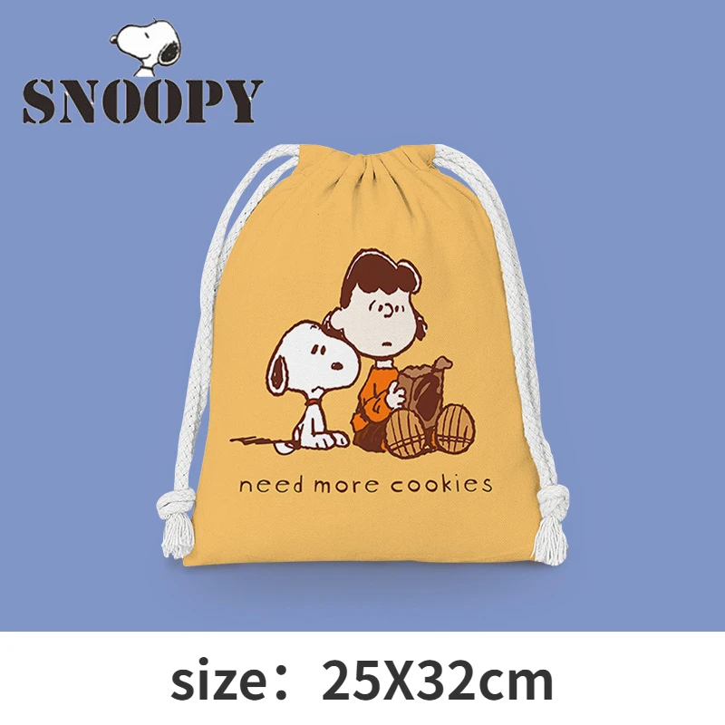 Snoopy Drawstring Bag Plush Pouch Travel Cosmetics Toiletries Jewelry Storage Bags Cartoon Children Christmas Candy Gift Handbag