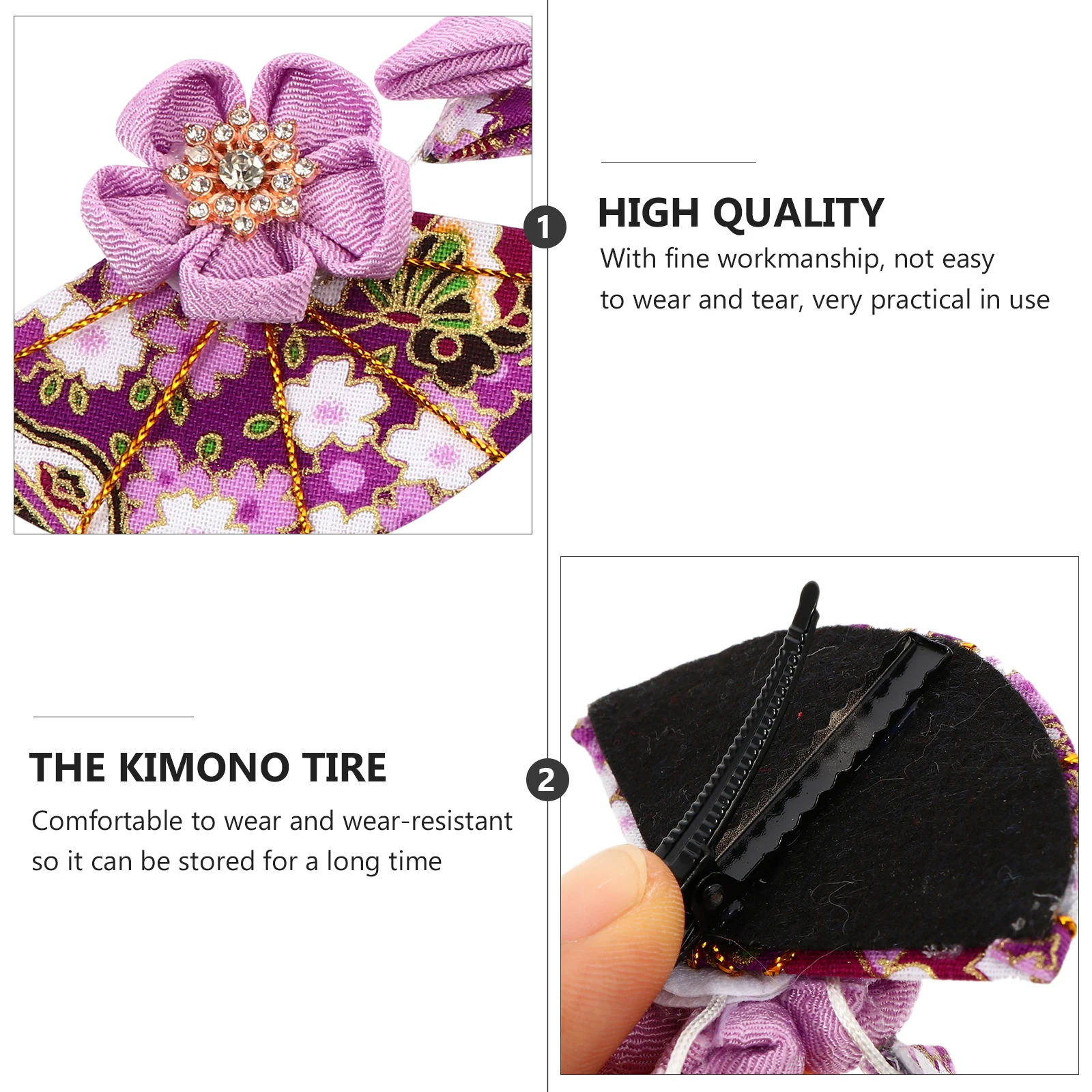 

Cherry Tassel Hair Accessories Japanese Style Hair Clip Kimono Flower Pins Portable Lightweight Hairpins
