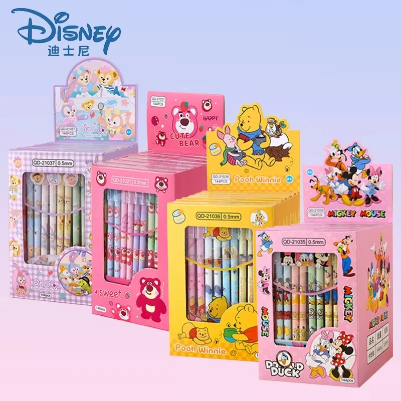 12pcs Disney Erasable Gel Pen Mickey Minne Lotso Pooh Stellalou Student Neutral Pen Office Stationery School Supplies Wholesale