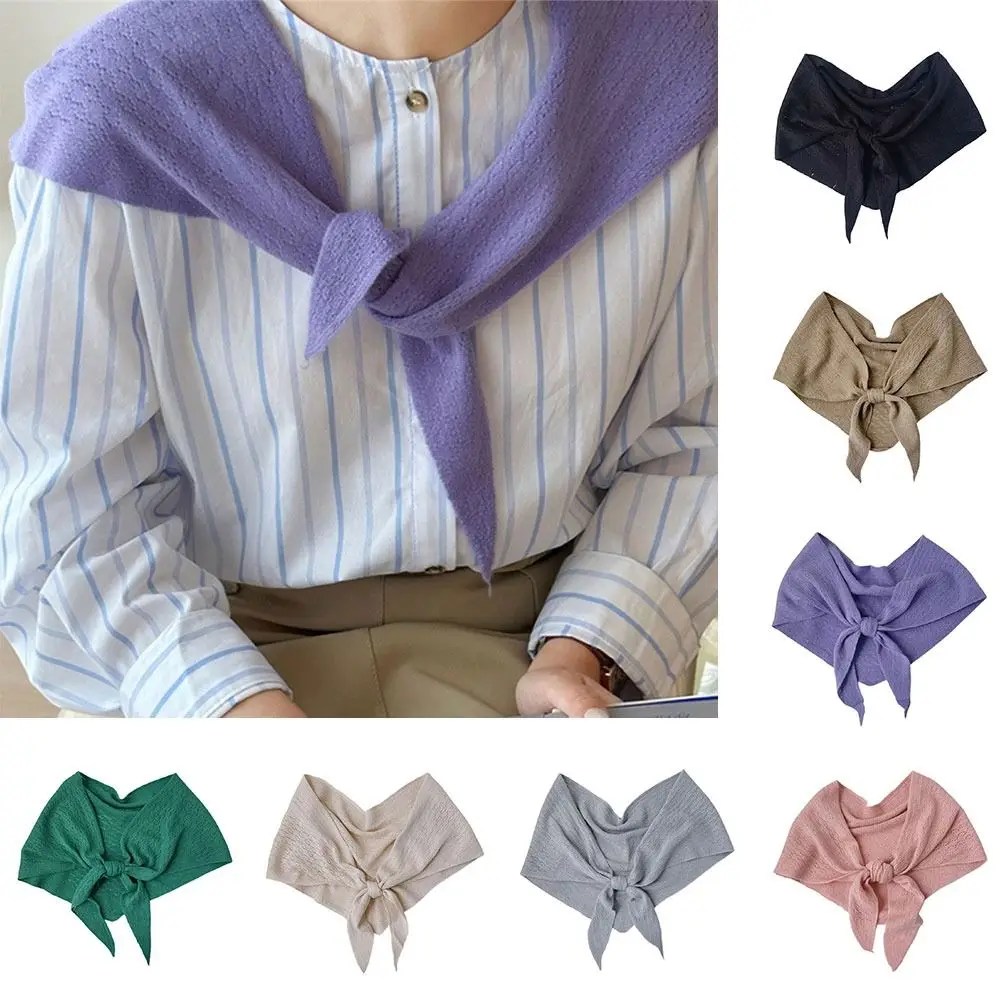 Large Triangle Shawl Scarf Knitted Woolen Yarn Match With Shirt Accessories Soft Warm Cappa Cozy for Women Girls Cape Elegant