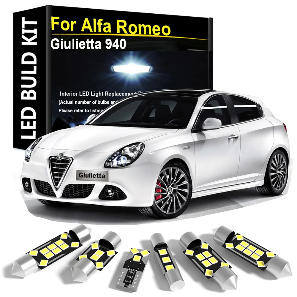 

Car Interior Light LED For Alfa Romeo Giulietta 940 2010 2011 2012 2013 2014 2015 2016 2017 Map Dome Vanity Mirror Light Canbus