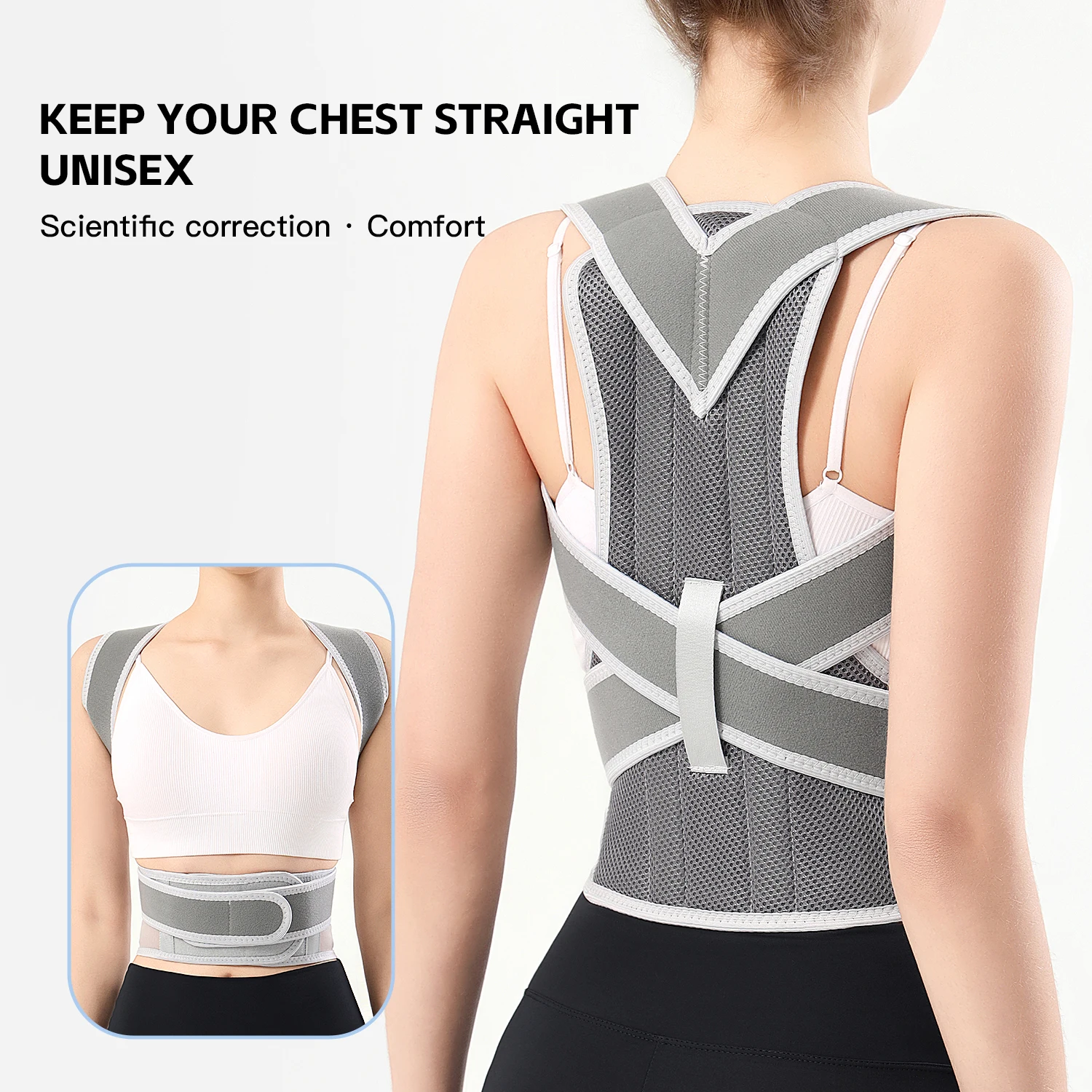 Posture Corrector for Men and Women Back Posture Brace Clavicle Support Stop Slouching and Hunching Adjustable Back Trainer