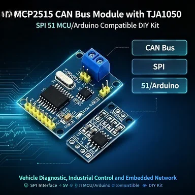 TJA1050 CAN Bus Adapter Board MCP2515, SPI Interface, for 51/Arduino Controller